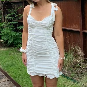 ASTR White Ruffle Dress medium